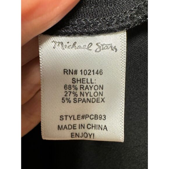 MICHAEL STARS Black Bell Sleeve Peplum Hem Long Sleeve Mini Dress, Sz M - Picture 8 of 9